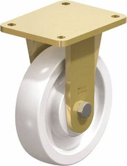 Blickle - 8" Diam x 1-31/32" Wide x 9-41/64" OAH Top Plate Mount Rigid Caster - Impact-Resistant Nylon, 3,300 Lb Capacity, Ball Bearing, 5-1/2 x 4-3/8" Plate - USA Tool & Supply