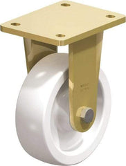 Blickle - 6" Diam x 1-31/32" Wide x 7-7/8" OAH Top Plate Mount Rigid Caster - Impact-Resistant Nylon, 1,760 Lb Capacity, Plain Bore Bearing, 5-1/2 x 4-3/8" Plate - USA Tool & Supply
