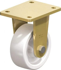 Blickle - 5" Diam x 1-31/32" Wide x 6-11/16" OAH Top Plate Mount Rigid Caster - Impact-Resistant Nylon, 1,650 Lb Capacity, Plain Bore Bearing, 5-1/2 x 4-3/8" Plate - USA Tool & Supply