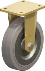 Blickle - 8" Diam x 1-31/32" Wide x 9-41/64" OAH Top Plate Mount Rigid Caster - Solid Rubber, 1,320 Lb Capacity, Ball Bearing, 5-1/2 x 4-3/8" Plate - USA Tool & Supply