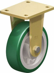 Blickle - 6-1/2" Diam x 1-31/32" Wide x 8-5/64" OAH Top Plate Mount Rigid Caster - Polyurethane-Elastomer Blickle Softhane, 1,320 Lb Capacity, Ball Bearing, 5-1/2 x 4-3/8" Plate - USA Tool & Supply