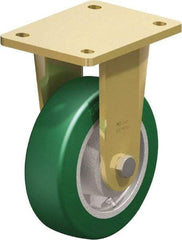 Blickle - 6" Diam x 1-31/32" Wide x 7-7/8" OAH Top Plate Mount Rigid Caster - Polyurethane-Elastomer Blickle Softhane, 1,210 Lb Capacity, Ball Bearing, 5-1/2 x 4-3/8" Plate - USA Tool & Supply
