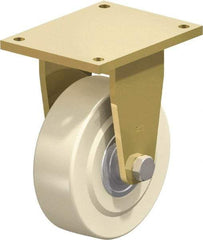 Blickle - 10" Diam x 3-9/64" Wide x 13" OAH Top Plate Mount Rigid Caster - Impact-Resistant Cast Nylon, 13,200 Lb Capacity, Ball Bearing, 10 x 7-7/8" Plate - USA Tool & Supply