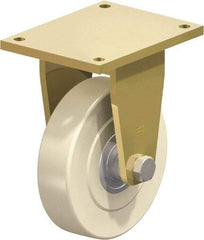Blickle - 10" Diam x 2-9/16" Wide x 13" OAH Top Plate Mount Rigid Caster - Impact-Resistant Cast Nylon, 11,000 Lb Capacity, Ball Bearing, 10 x 7-7/8" Plate - USA Tool & Supply