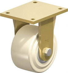 Blickle - 6" Diam x 3-9/64" Wide x 8-5/64" OAH Top Plate Mount Rigid Caster - Impact-Resistant Cast Nylon, 6,600 Lb Capacity, Ball Bearing, 6-7/8 x 5-1/2" Plate - USA Tool & Supply