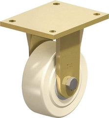 Blickle - 6" Diam x 2-5/32" Wide x 8-5/64" OAH Top Plate Mount Rigid Caster - Impact-Resistant Cast Nylon, 5,500 Lb Capacity, Ball Bearing, 6-7/8 x 5-1/2" Plate - USA Tool & Supply