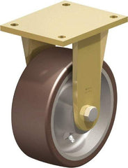 Blickle - 8" Diam x 3-9/64" Wide x 10-1/32" OAH Top Plate Mount Rigid Caster - Polyurethane-Elastomer Blickle Besthane, 3,520 Lb Capacity, Ball Bearing, 6-7/8 x 5-1/2" Plate - USA Tool & Supply
