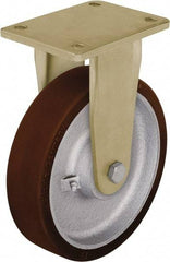 Blickle - 10" Diam x 2-23/64" Wide x 12" OAH Top Plate Mount Rigid Caster - Polyurethane-Elastomer Blickle Besthane, 3,300 Lb Capacity, Ball Bearing, 6-7/8 x 5-1/2" Plate - USA Tool & Supply