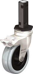 Blickle - 3" Diam x 63/64" Wide x 3-31/32" OAH Stem Mount Swivel Caster with Brake - Solid Rubber, 132 Lb Capacity, Plain Bore Bearing, Square Stem - USA Tool & Supply