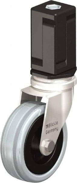 Blickle - 3" Diam x 63/64" Wide x 3-31/32" OAH Stem Mount Swivel Caster - Solid Rubber, 132 Lb Capacity, Plain Bore Bearing, Square Stem - USA Tool & Supply