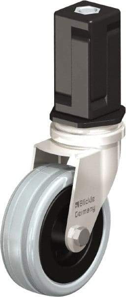 Blickle - 3" Diam x 63/64" Wide x 3-31/32" OAH Stem Mount Swivel Caster - Solid Rubber, 132 Lb Capacity, Plain Bore Bearing, Square Stem - USA Tool & Supply