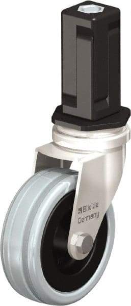 Blickle - 3" Diam x 63/64" Wide x 3-31/32" OAH Stem Mount Swivel Caster - Solid Rubber, 132 Lb Capacity, Plain Bore Bearing, Square Stem - USA Tool & Supply