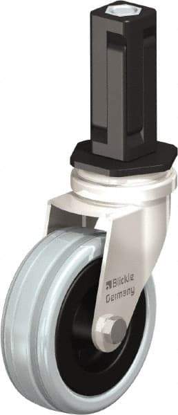 Blickle - 3" Diam x 63/64" Wide x 3-31/32" OAH Stem Mount Swivel Caster - Solid Rubber, 132 Lb Capacity, Plain Bore Bearing, Square Stem - USA Tool & Supply