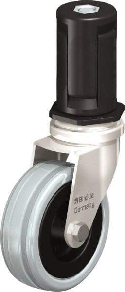Blickle - 3" Diam x 63/64" Wide x 3-31/32" OAH Stem Mount Swivel Caster - Solid Rubber, 132 Lb Capacity, Plain Bore Bearing, Round Stem - USA Tool & Supply