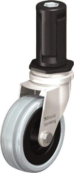 Blickle - 3" Diam x 63/64" Wide x 3-31/32" OAH Stem Mount Swivel Caster - Solid Rubber, 132 Lb Capacity, Plain Bore Bearing, Round Stem - USA Tool & Supply
