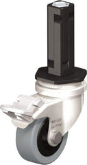 Blickle - 2" Diam x 45/64" Wide x 2-13/16" OAH Stem Mount Swivel Caster with Brake - Solid Rubber, 88 Lb Capacity, Plain Bore Bearing, Square Stem - USA Tool & Supply