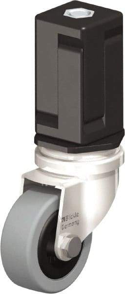 Blickle - 2" Diam x 45/64" Wide x 2-13/16" OAH Stem Mount Swivel Caster - Solid Rubber, 88 Lb Capacity, Plain Bore Bearing, Square Stem - USA Tool & Supply