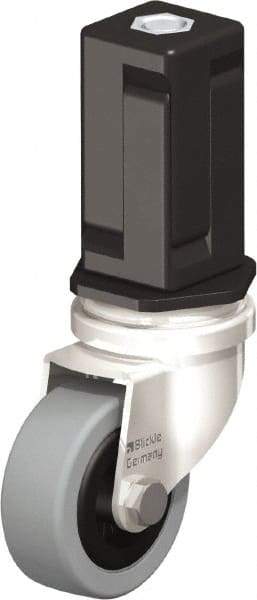 Blickle - 2" Diam x 45/64" Wide x 2-13/16" OAH Stem Mount Swivel Caster - Solid Rubber, 88 Lb Capacity, Plain Bore Bearing, Square Stem - USA Tool & Supply