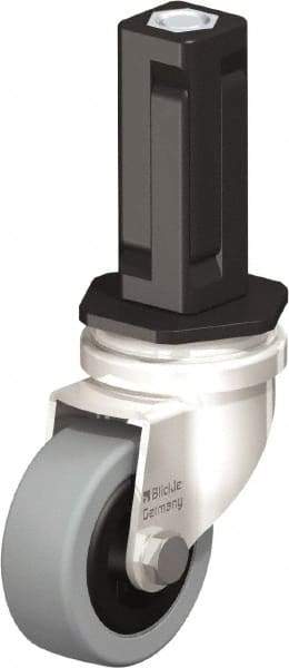 Blickle - 2" Diam x 45/64" Wide x 2-13/16" OAH Stem Mount Swivel Caster - Solid Rubber, 88 Lb Capacity, Plain Bore Bearing, Square Stem - USA Tool & Supply