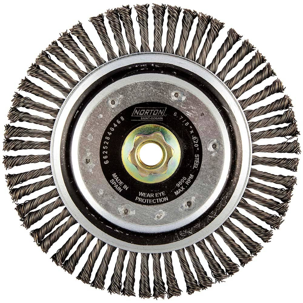 Norton - 6-7/8" OD, 5/8-11 Arbor Hole, Stringer Bead Carbon Wheel Brush - USA Tool & Supply