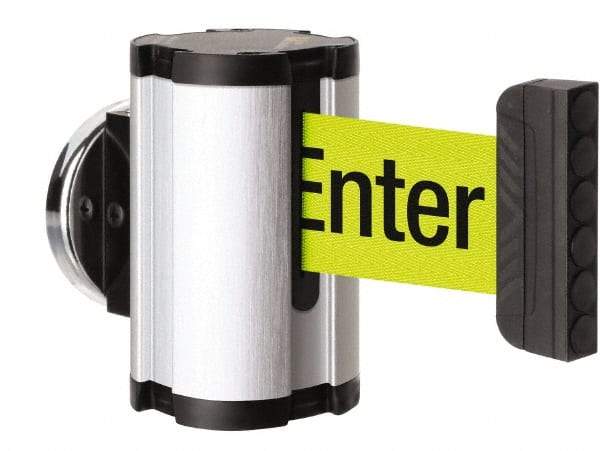 Lavi Industries - 3-1/2" High x 2-1/2" Long x 2-1/2" Wide Magnetic Wall Mount Barrier - Aluminum, Satin Chrome Finish, Satin Aluminum, Use with Magnetic Wall Mount Barriers - USA Tool & Supply