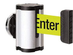 Lavi Industries - 3-1/2" High x 2-1/2" Long x 2-1/2" Wide Magnetic Wall Mount Barrier - Aluminum, Satin Chrome Finish, Satin Aluminum, Use with Magnetic Wall Mount Barriers - USA Tool & Supply