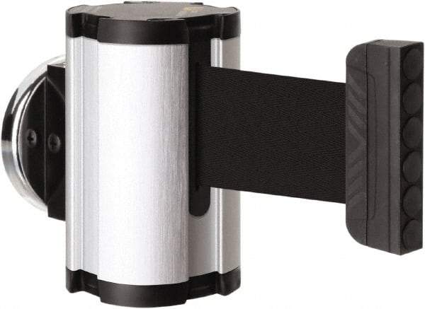 Lavi Industries - 3-1/2" High x 2-1/2" Long x 2-1/2" Wide Magnetic Wall Mount Barrier - Aluminum, Satin Chrome Finish, Satin Aluminum, Use with Magnetic Wall Mount Barriers - USA Tool & Supply