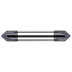 Harvey Tool - 3/16" Diam 90°/90° 4-Flute Single End Solid Carbide Chamfer Mill - Exact Industrial Supply