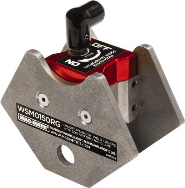 Mag-Mate - 1-15/16" Wide x 4" Deep x 3-3/4" High Rare Earth Magnetic Welding & Fabrication Square - 150 Lb Average Pull Force - USA Tool & Supply