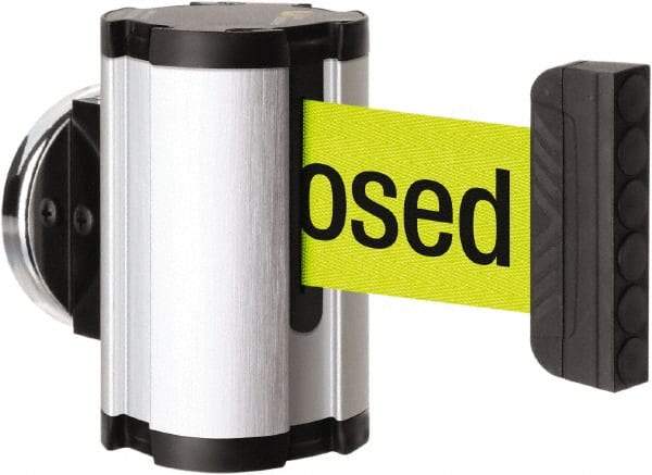 Lavi Industries - 3-1/2" High x 2-1/2" Long x 2-1/2" Wide Magnetic Wall Mount Barrier - Aluminum, Satin Chrome Finish, Satin Aluminum, Use with Magnetic Wall Mount Barriers - USA Tool & Supply