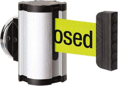 Lavi Industries - 3-1/2" High x 2-1/2" Long x 2-1/2" Wide Magnetic Wall Mount Barrier - Aluminum, Satin Chrome Finish, Satin Aluminum, Use with Magnetic Wall Mount Barriers - USA Tool & Supply