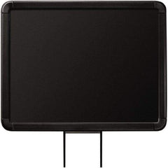 Lavi Industries - 11" High x 8-1/2" Long x 8-1/2" Wide Barrier Sign Frame - Aluminum, Powdercoat Finish, Black, Use with Stanchion - USA Tool & Supply