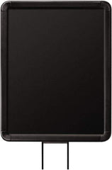 Lavi Industries - 11" High x 8-1/2" Long x 8-1/2" Wide Barrier Sign Frame - Aluminum, Powdercoat Finish, Black, Use with Stanchion - USA Tool & Supply