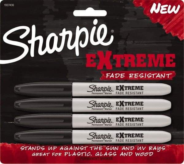 Sharpie - Black Permanent Marker - Fine Felt Tip, AP Nontoxic Ink - USA Tool & Supply