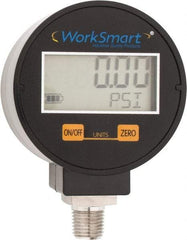 Value Collection - 2-1/2" Dial, 1/4 Thread, 0-200 Scale Range, Pressure Gauge - Lower Connection Mount, Accurate to 0.01% of Scale - USA Tool & Supply
