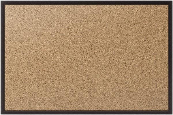 Quartet - 48" Wide x 36" High Open Cork Bulletin Board - Natural (Color) - USA Tool & Supply