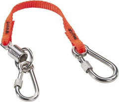 Proto - 12" Tethered Tool Lanyard - Carabiner Connection, 12" Extended Length, Orange - USA Tool & Supply