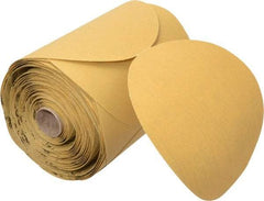 3M - 6" Diam, 150 Grit Aluminum Oxide Adhesive PSA Disc - Very Fine Grade, Gold, A Weighted Backing, Flexible, Use with Random Orbital Sanders - USA Tool & Supply