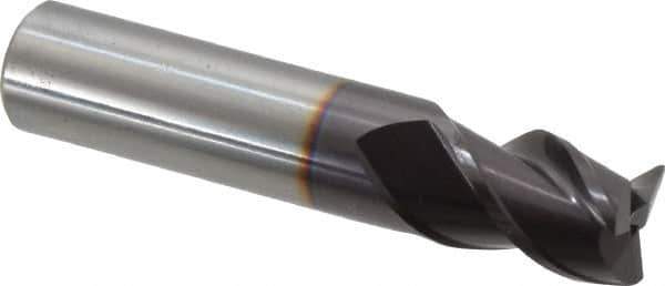 Guhring - 1/2", 5/8" LOC, 1/2" Shank Diam, 2-1/2" OAL, 3 Flute, Solid Carbide Square End Mill - Single End, FIREX Finish, Spiral Flute, 45° Helix, Centercutting, Right Hand Cut, Right Hand Flute, Series 3086 - USA Tool & Supply