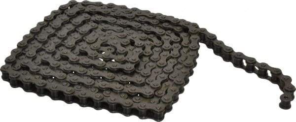 Morse - 1/2" Pitch, ANSI 41, Single Strand Roller Chain - Chain No. 41, 10 Ft. Long, 0.306" Roller Diam, 1/4" Roller Width - USA Tool & Supply