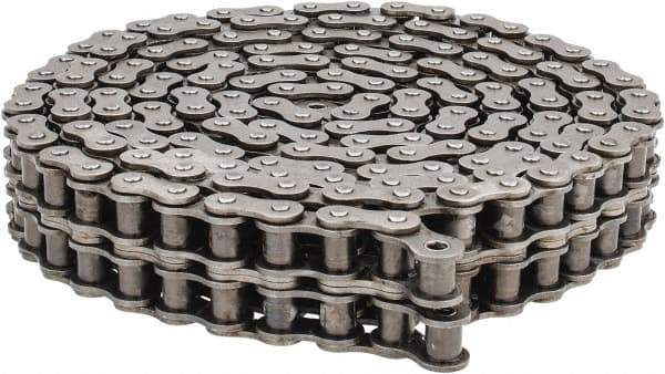 Morse - 3/4" Pitch, ANSI 60-2, Double Strand Roller Chain - Chain No. 60-2, 10 Ft. Long, 15/32" Roller Diam, 1/2" Roller Width - USA Tool & Supply