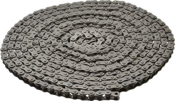 Morse - 1/4" Pitch, ANSI 25, Single Strand Roller Chain - Chain No. 25, 10 Ft. Long, 1/4" Roller Diam, 3/16" Roller Width - USA Tool & Supply