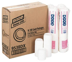 Dixie - Dixie Dome Drink-Thru Lids for 8 oz Hot Cups - White - USA Tool & Supply