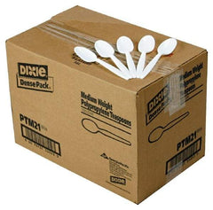 Dixie - Mediumweight Plastic Teaspoons - Mediumweight Plastic Teaspoons - USA Tool & Supply