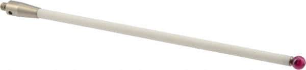 Renishaw - 0.24 Inch Ball Diameter, Ceramic Stem, M4 Thread, Ruby Point Ball Tip CMM Stylus - 5.315 Inch Working Length, 0.1772 Inch Stem Diameter, 5.9055 Inch Overall Length - USA Tool & Supply
