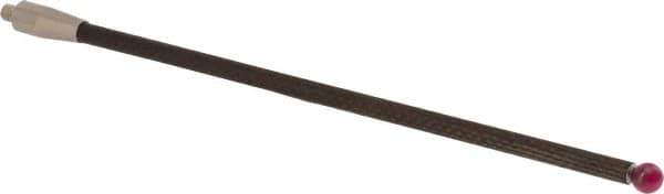 Renishaw - 0.24 Inch Ball Diameter, Carbon Fiber Stem, M4 Thread, Ruby Point Ball Tip CMM Stylus - 5.4528 Inch Working Length, 0.1772 Inch Stem Diameter, 5.9055 Inch Overall Length - USA Tool & Supply