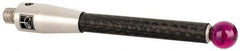 Renishaw - 0.24 Inch Ball Diameter, Carbon Fiber Stem, M4 Thread, Ruby Point Ball Tip CMM Stylus - 1.5158 Inch Working Length, 0.1772 Inch Stem Diameter, 1.9685 Inch Overall Length - USA Tool & Supply