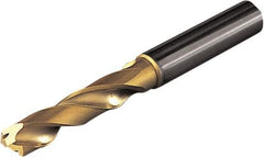 Seco - 7mm 140° Spiral Flute Solid Carbide Screw Machine Drill Bit - Multilayer TiAlN Finish, Right Hand Cut, 34mm Flute Length, 79mm OAL, Straight Shank, Through Coolant - USA Tool & Supply