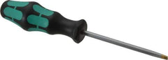 Wera - 205mm OAL Precision Slotted Screwdriver - 100mm Blade Length, Round Shank, Ergonomic Handle - USA Tool & Supply