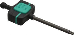 Wera - T8 Torx Key - Flag-Style, Alloy Steel, 1-37/64" Length Under Head, 62mm OAL - USA Tool & Supply